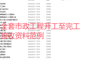 全套市政工程开工至完工验收资料范例