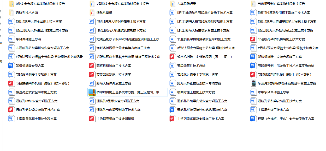 桥梁项目施工全套技术方案、施工流程图、相关图纸、监控报告等
