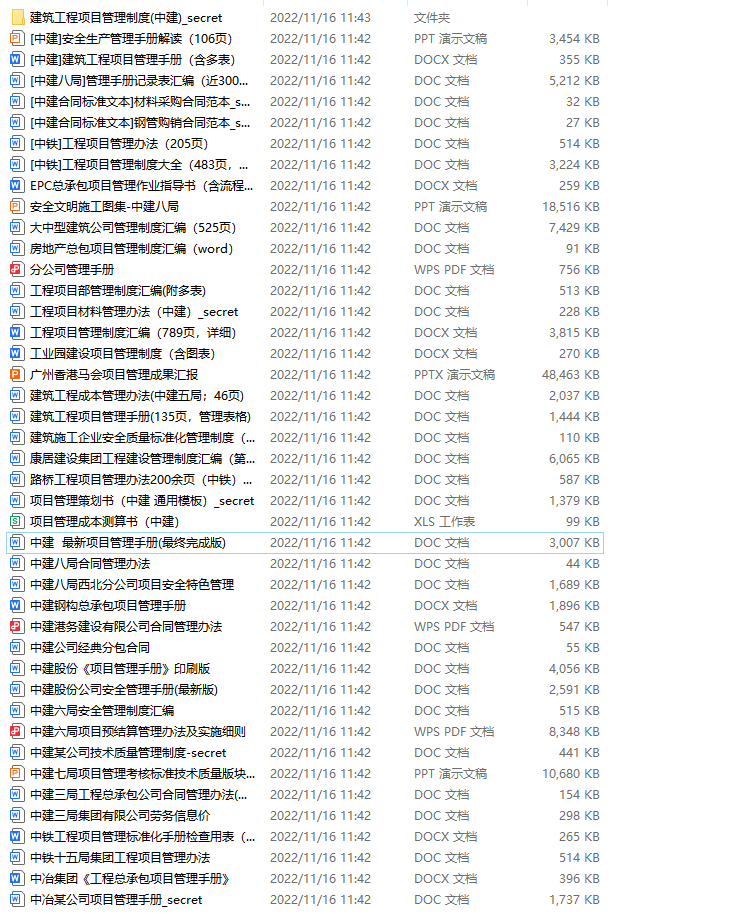 中建  中铁项目管理制度汇编集合