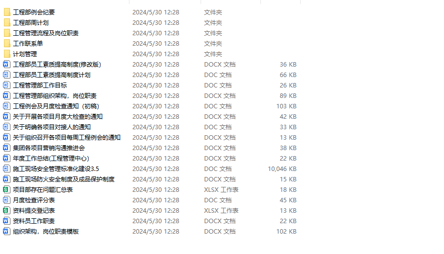 工程部整套26个工作表模板(制度、计划、汇报、联系单)
