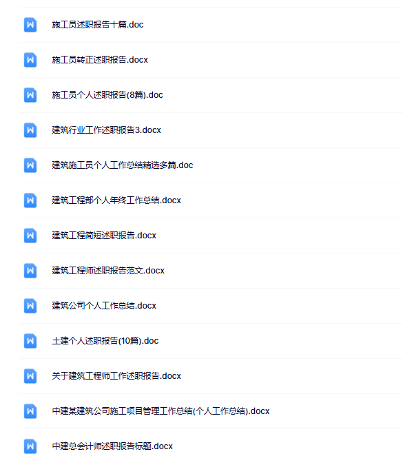 20套中建各岗位年终总结述职报告